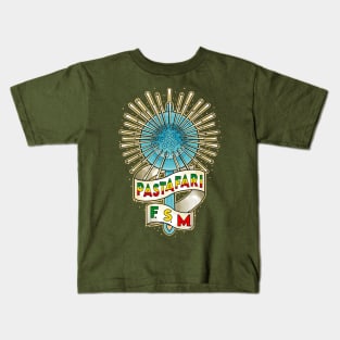 Pastafari fsm flying spaghetti monster Kids T-Shirt